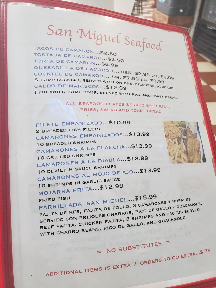 Taqueria San Miguel Menu - Image 2